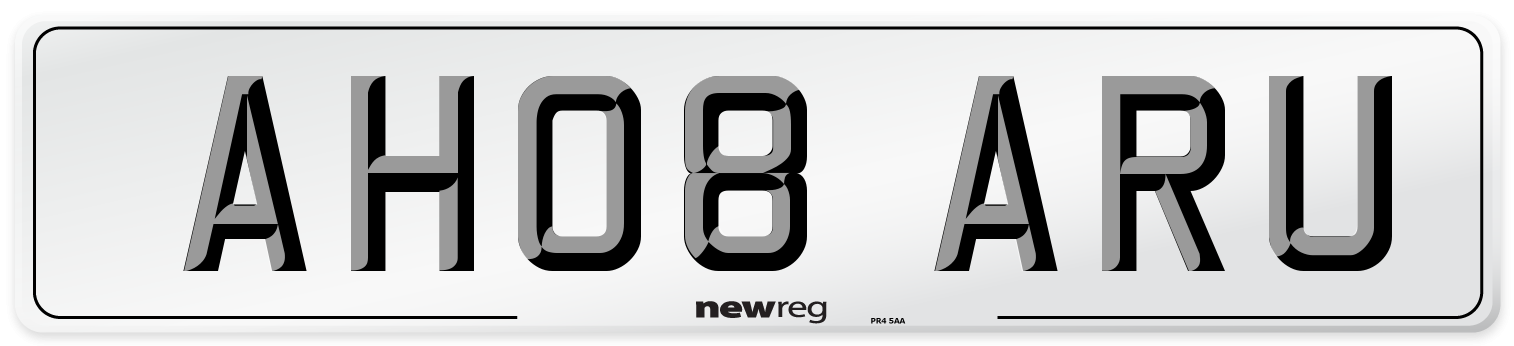 AH08 ARU Number Plate from New Reg
